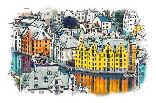Charming Apartment In Alesund Center With Free Parking Buitenkant foto